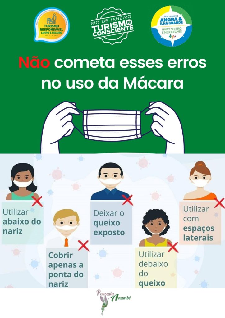 Erros no uso da máscara
